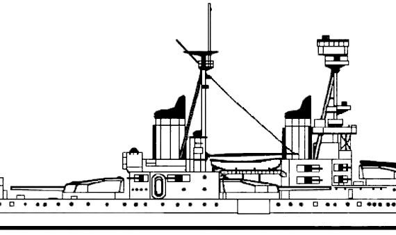 Боевой корабль HMS Collingwood 1918 [Battleship] - чертежи, габариты, рисунки